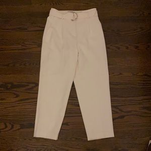 Ann Taylor Belted White Trouser